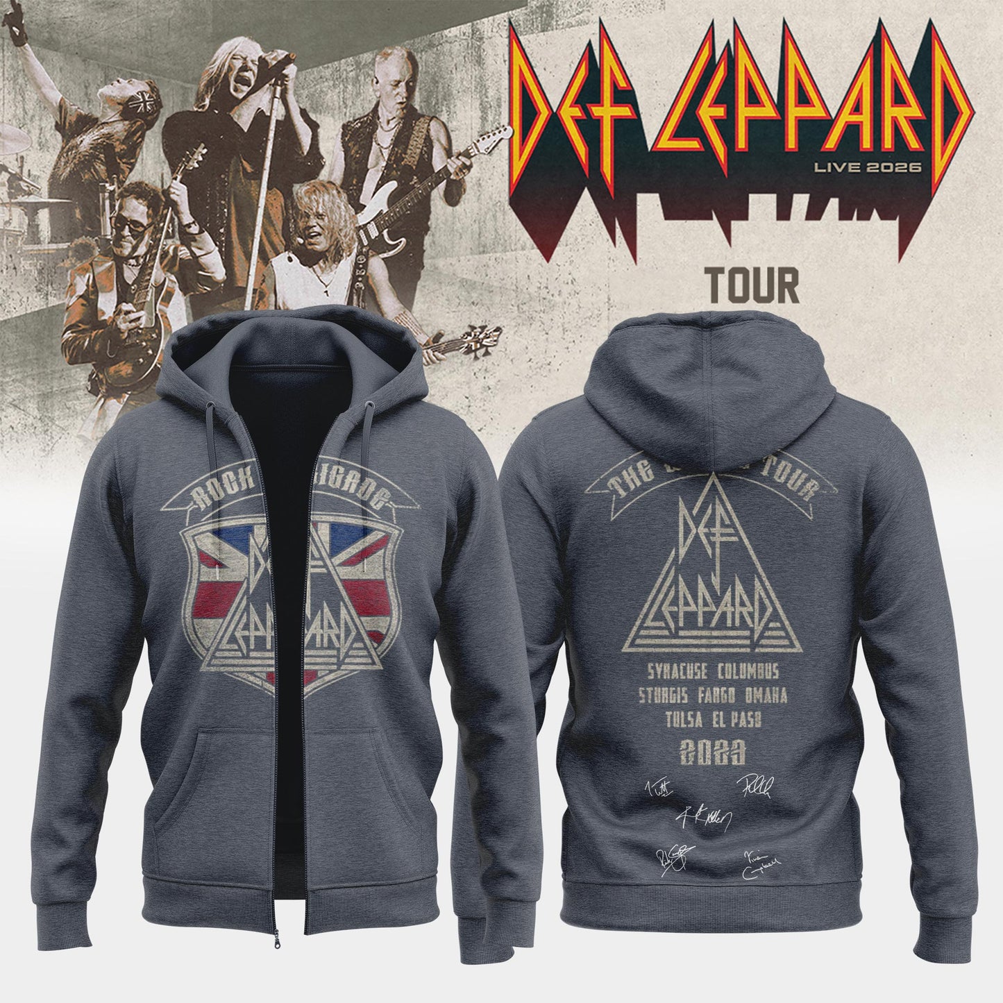 ..Def Leppard Live 2026 Limited Edition Signature – Zip Hoodie