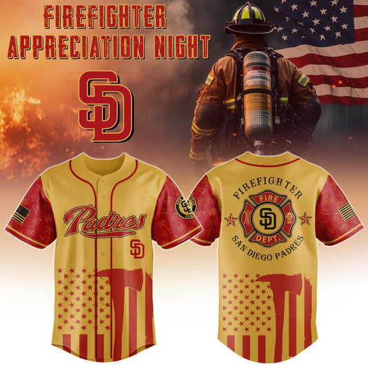 San Diego Padres Firefighter Special Edition-3D Baseball Jersey