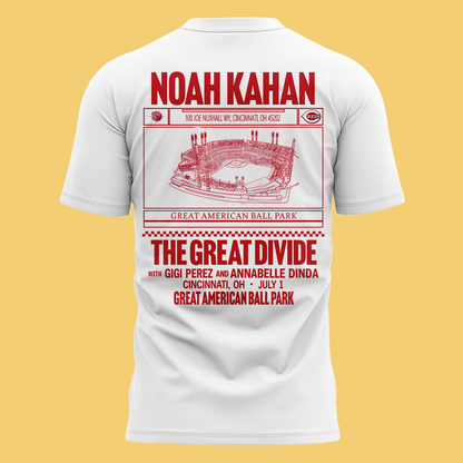 Limited Edtion Noah Kahan x Cincinnati Reds White Tshirt 2026