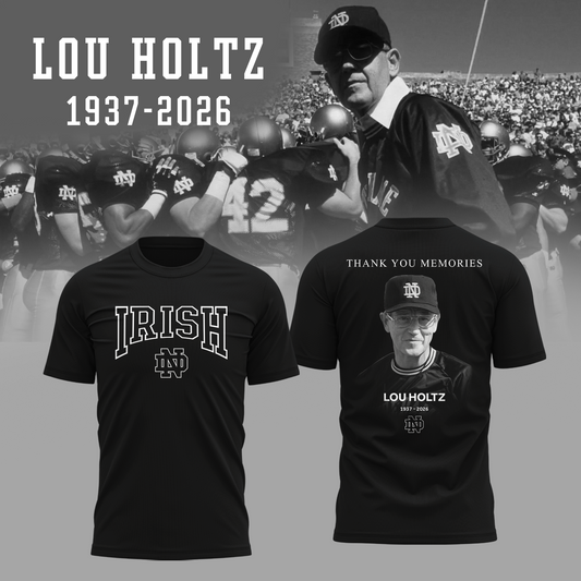 Limited Edition Irish FB Remembering the life and legacy of Lou Holtz 1937-2026 TShirt