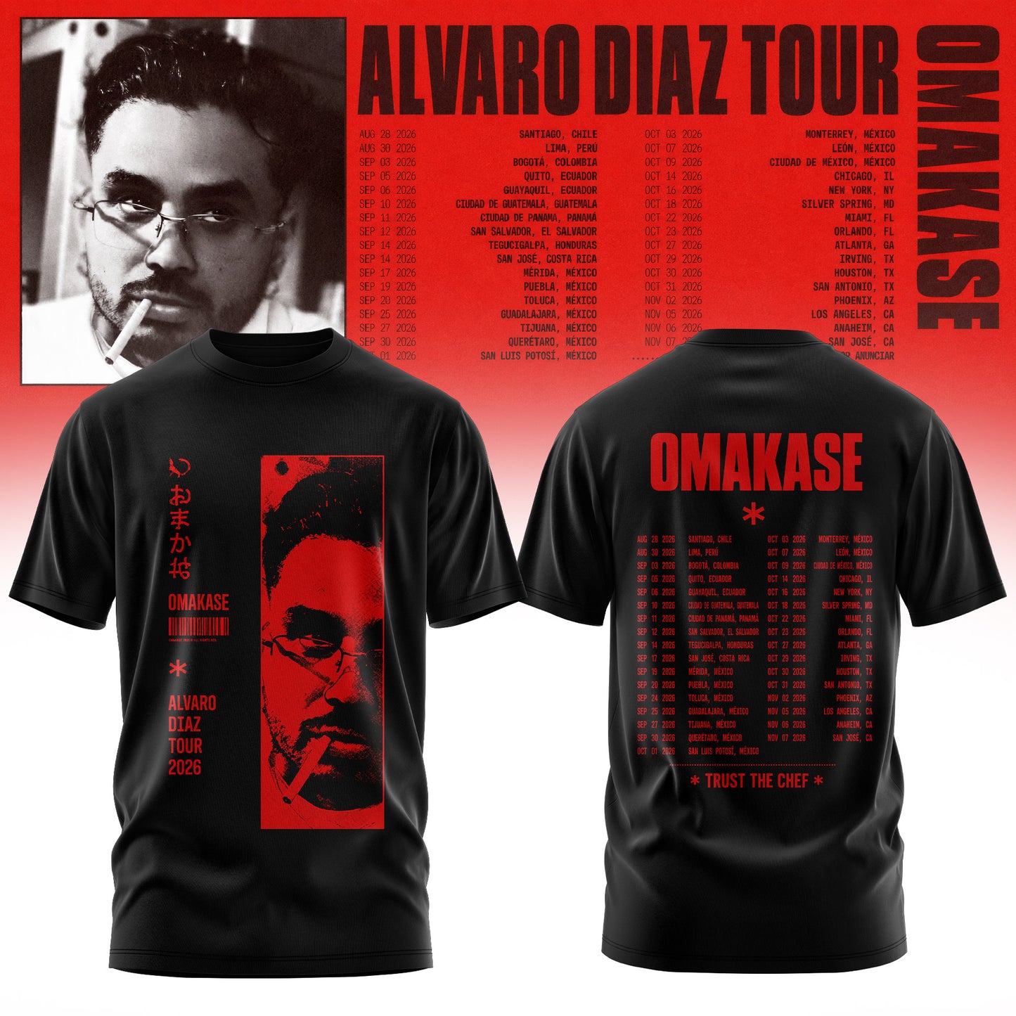 Álvaro Díaz Omakase 2026 Tour Merch Tee