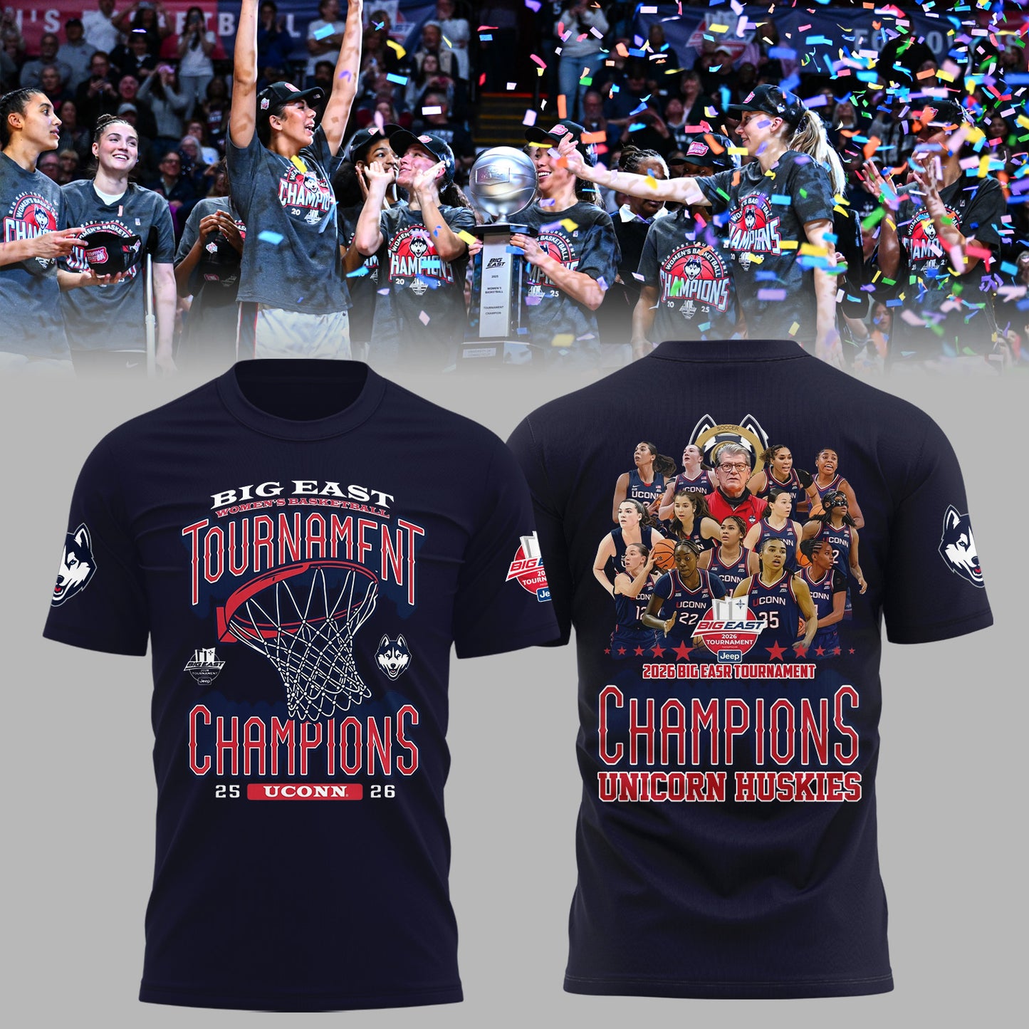 UConn Women’s Basketball 2026 BIG EAST Tournament Champions T-Shirt
