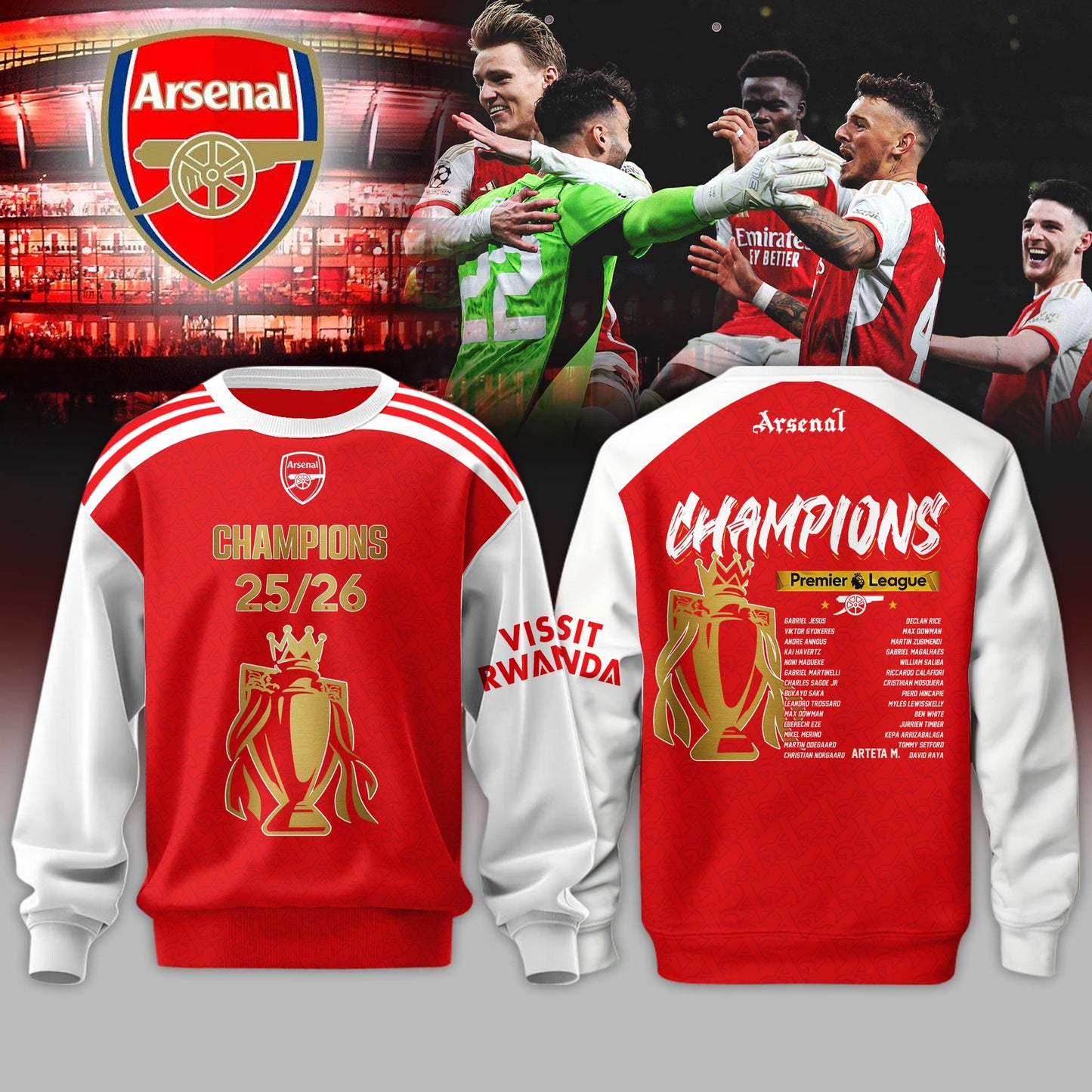 Arsenal Premier League Champions 25/26 Sweatshirt Limited Edition
