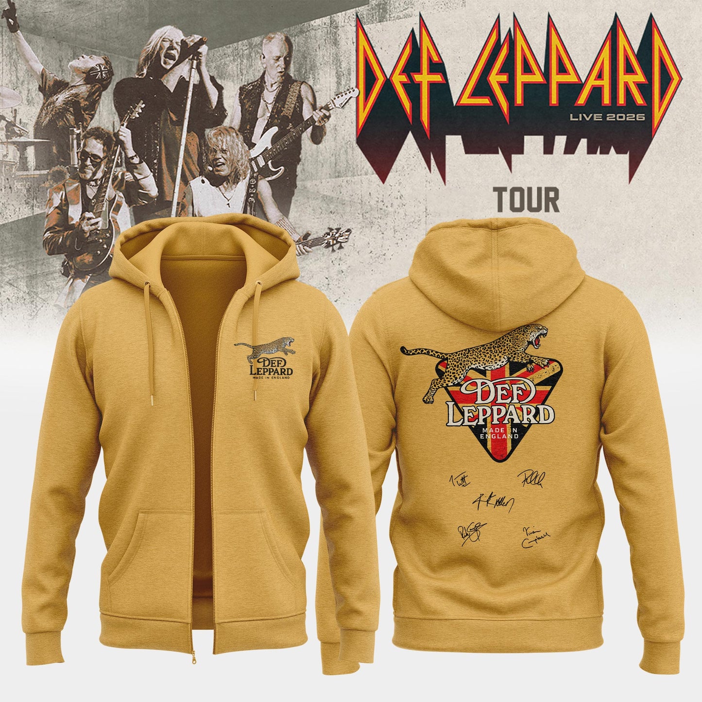..Def Leppard Live 2026 Limited Edition Signature – Zip Hoodie