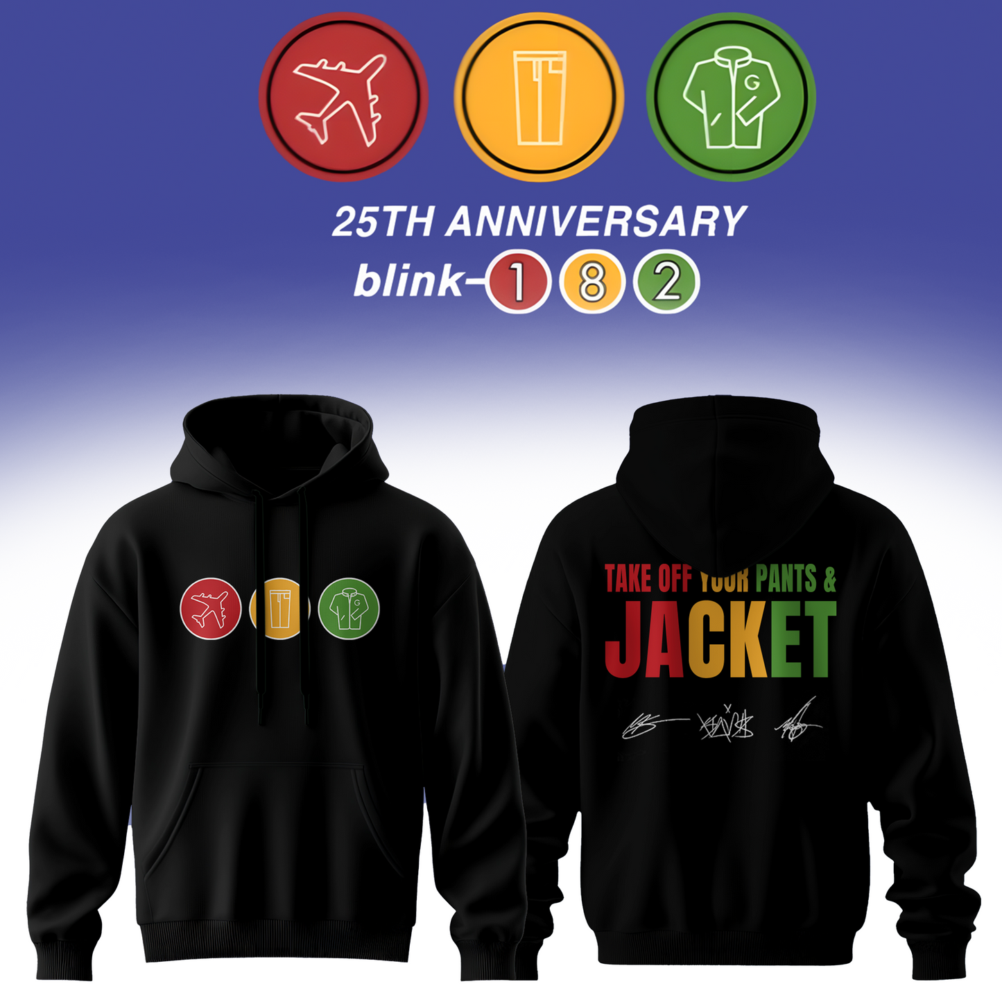 .Blink-182 Anniversary Collection -Limited Edition Signature Hoodie