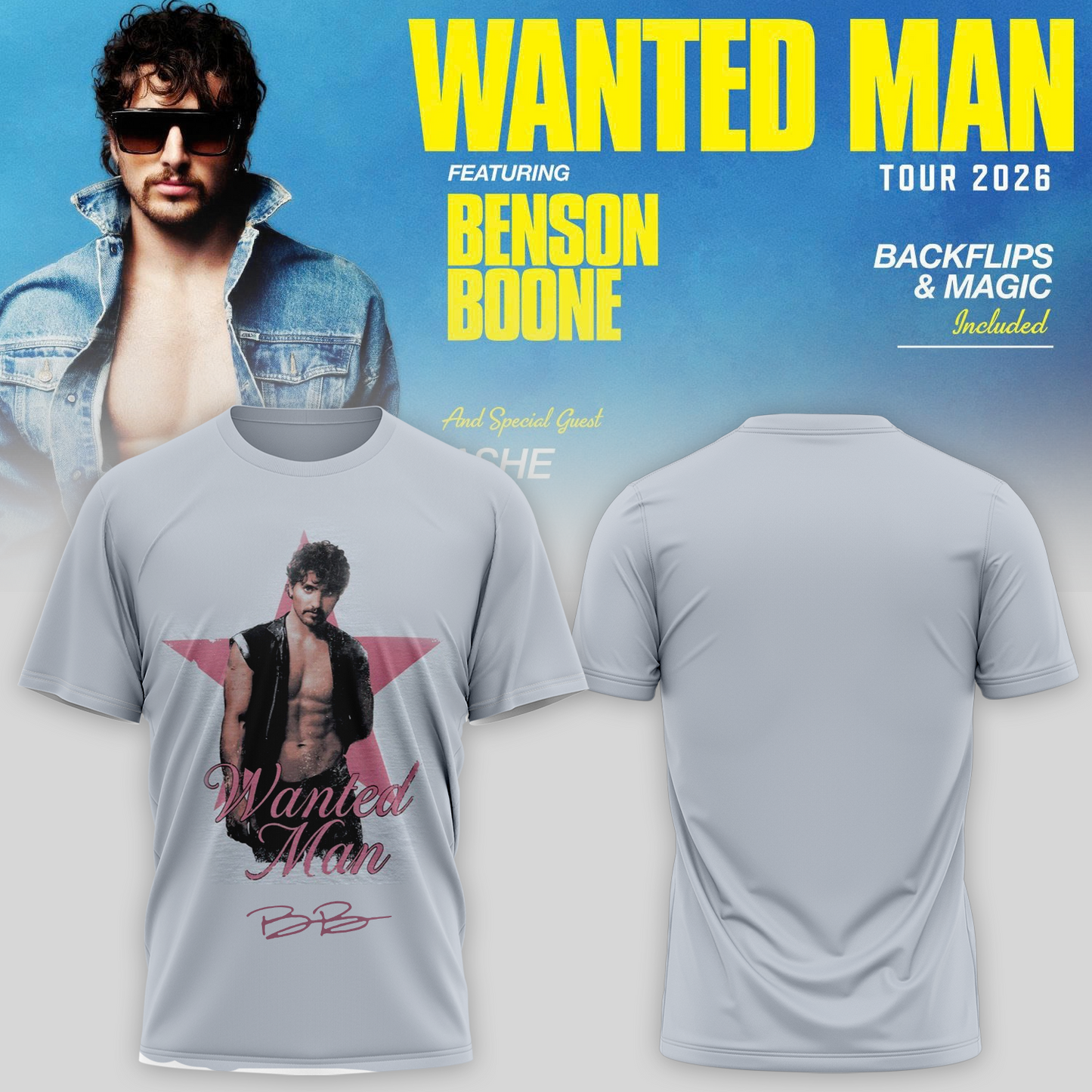 ..Benson Boone Wanted Man signed TShirt