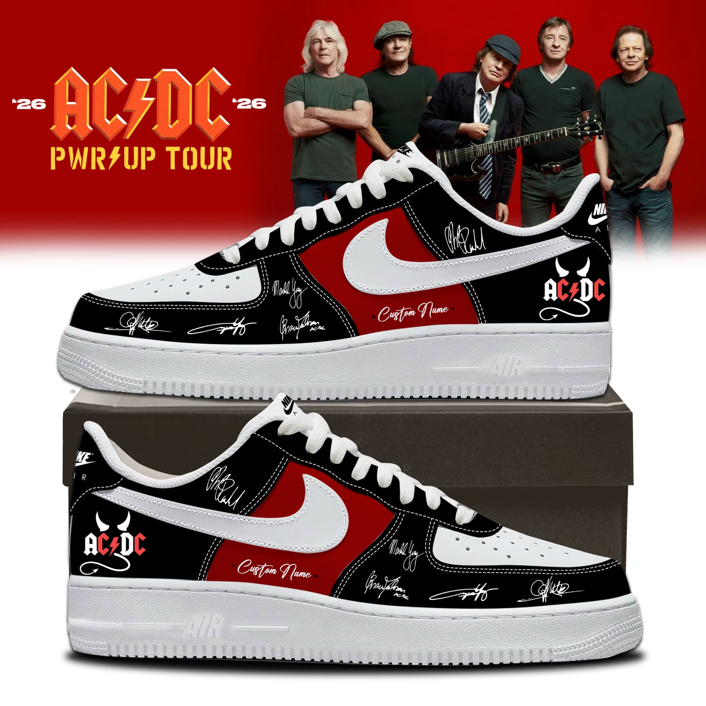 .AC/DC ” Power Up Tour ” 2026 AF1 – Shoes