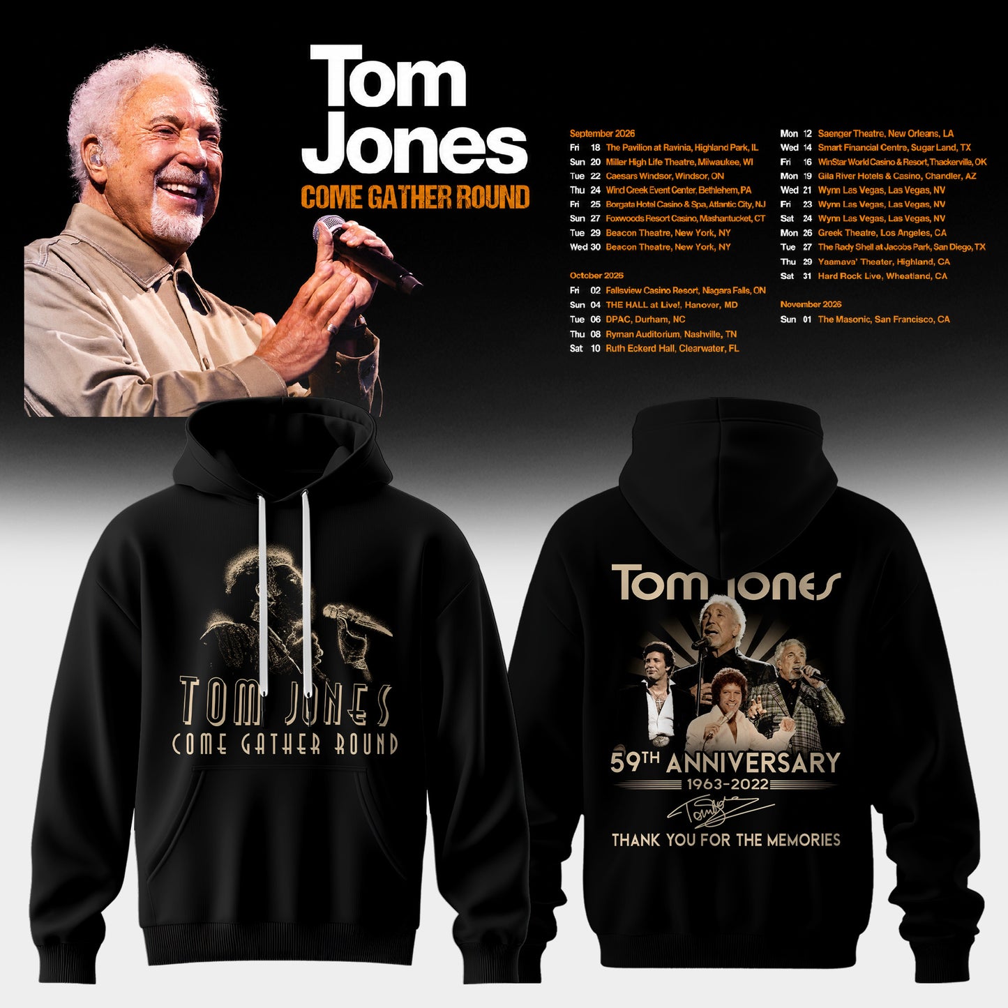 TOM JONES – COME GATHER ROUND COLLECTION HOODIE