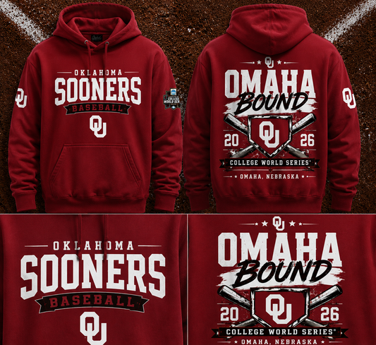 Oklahoma Sooners Baseball 2026 NCAA Baseball Men’s College World Series OMAHA Hoodie