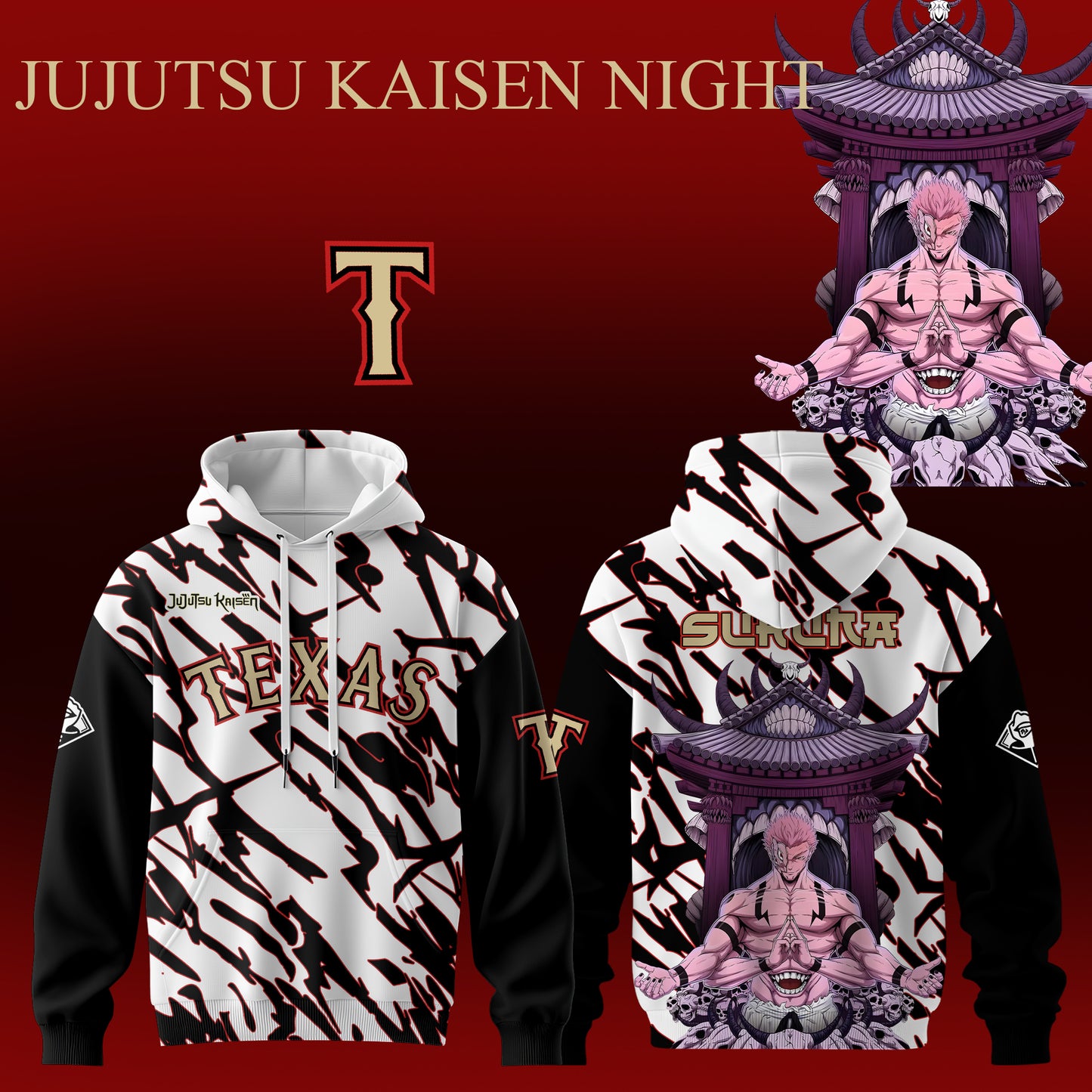 _,,,Texas Rangers x Jujutsu Kaisen 2026 Hoodie