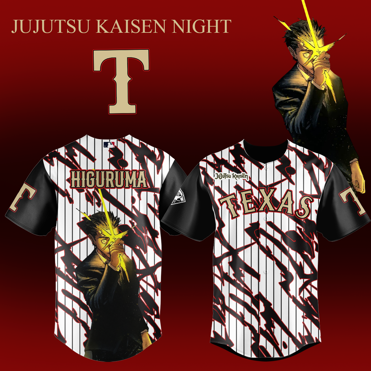 _,,,.Texas Rangers x Jujutsu Kaisen 2026 Baseball Jersey