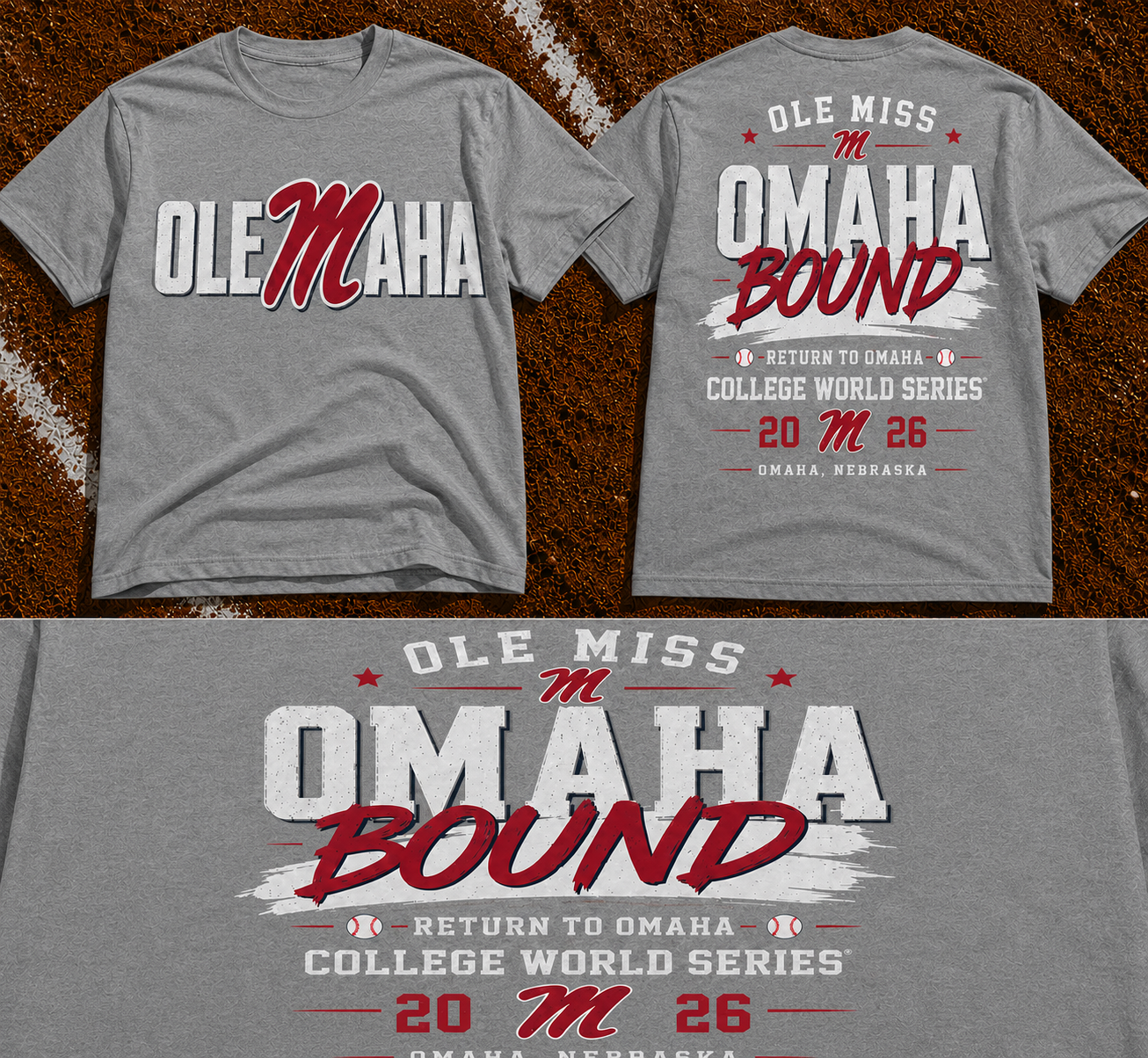 Ole Miss Rebels 2026 NCAA Baseball Men’s College World Series OMAHA T-Shirt