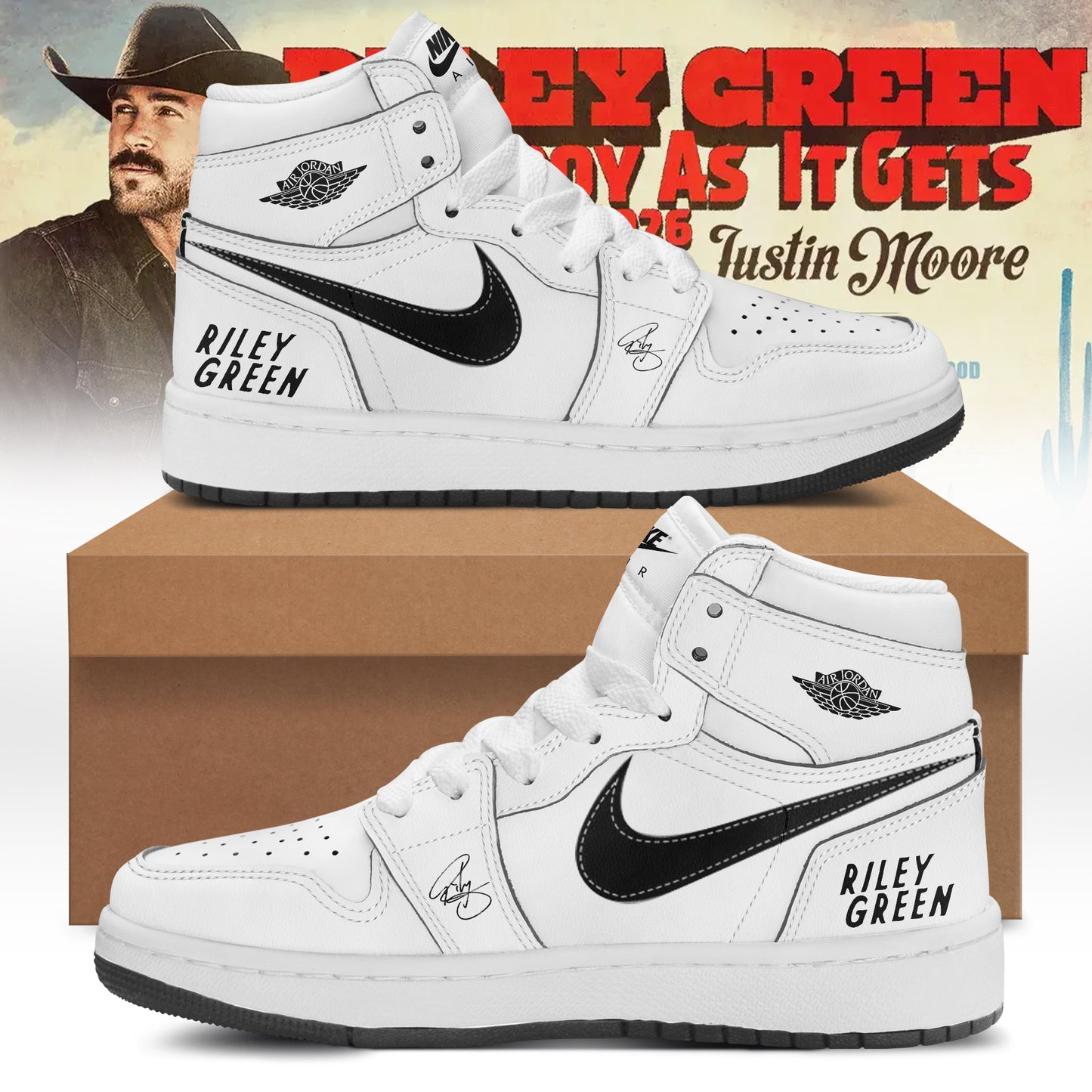 Riley Green’s Cowboy As It Gets Tour 2026 Collection Shoes