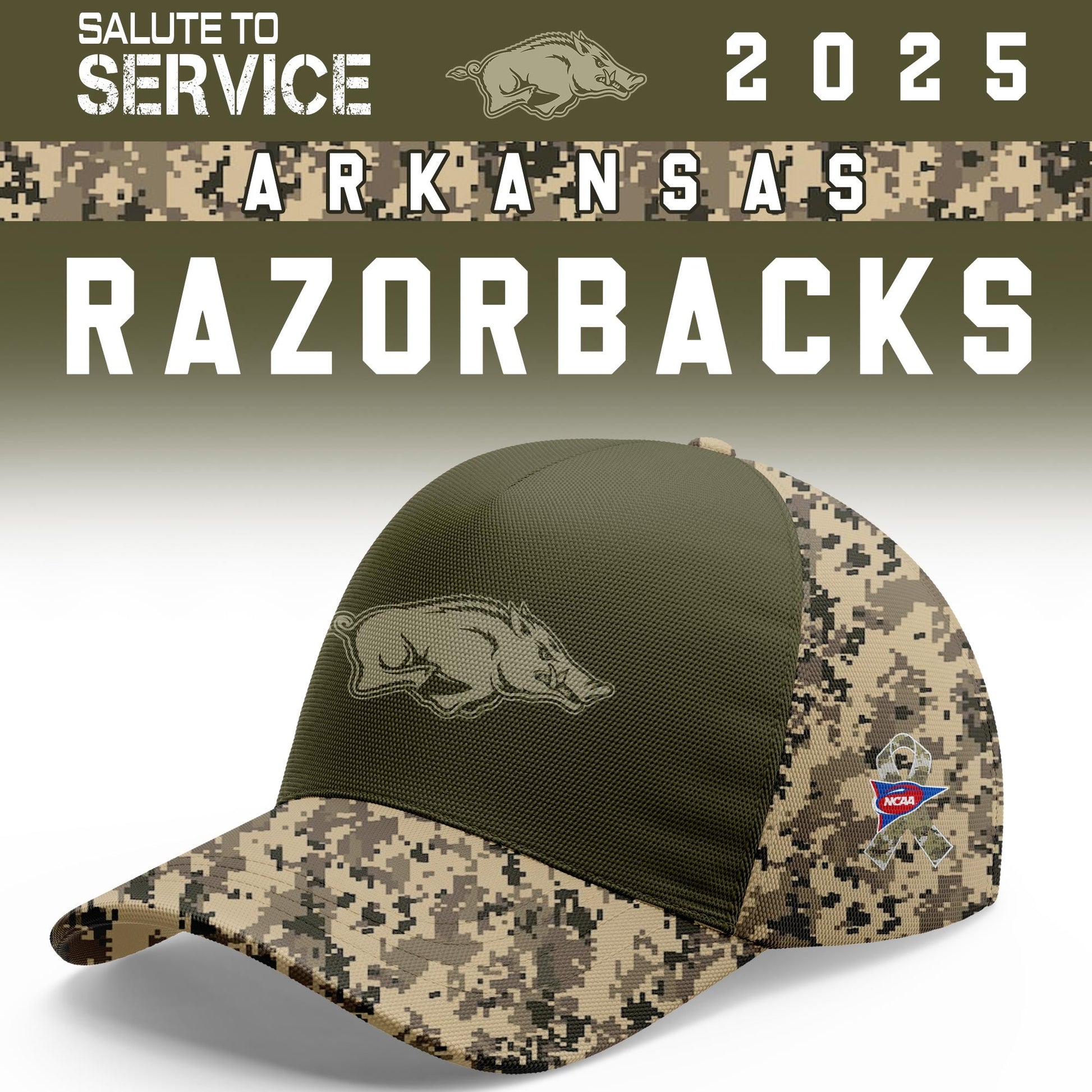 Arkansas Razorbacks Salute To Service Limited Hoodie and Cap 2025 Collection