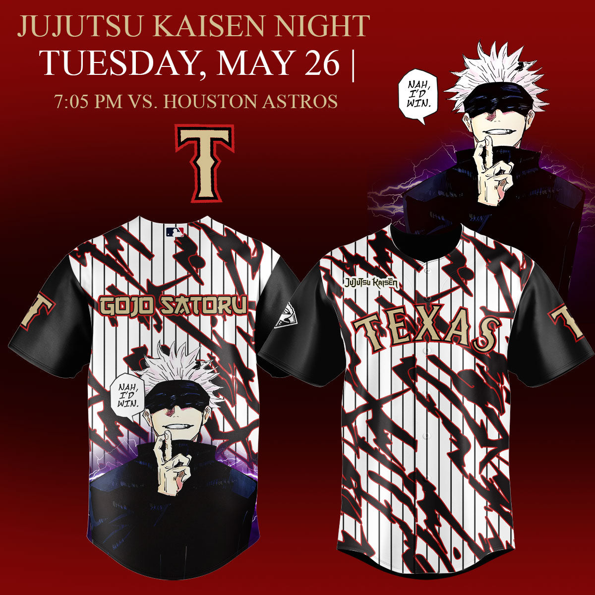 __Texas Rangers x Jujutsu Kaisen 2026 Baseball Jersey