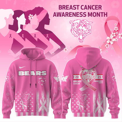 Chicago Bears Special Breast Cancer Awareness Month Limited Edition Hoodie 2025