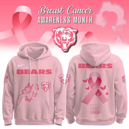 Wear It Pink 2025 - Chicago Bears Breast Cancer Awareness Edition Hoodie