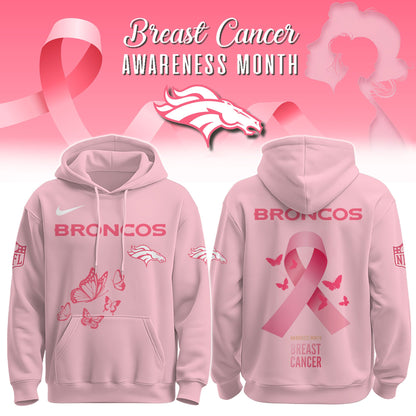 Wear It Pink 2025 - Denver Broncos Breast Cancer Awareness Edition Hoodie