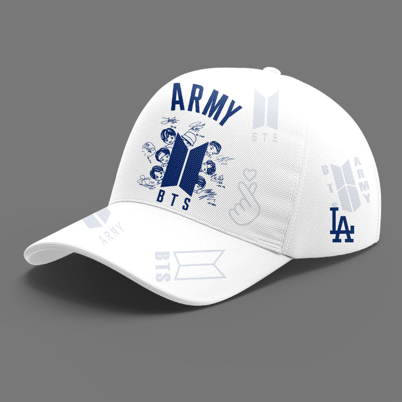 Army BTS x Los Angeles Dodgers Jersey White Special Version