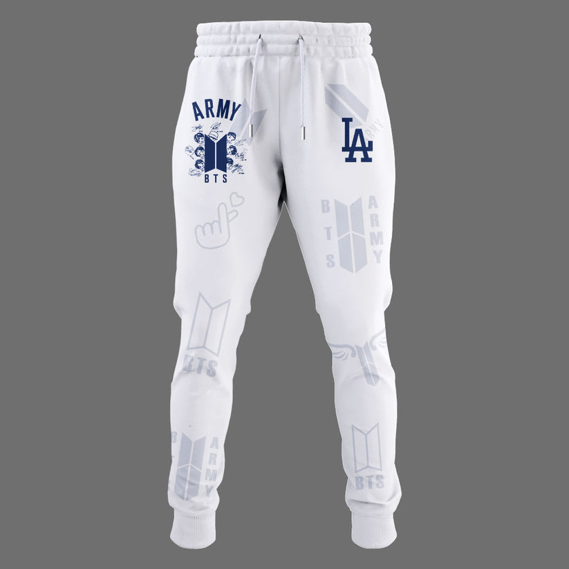 Army BTS x Los Angeles Dodgers Jersey White Special Version