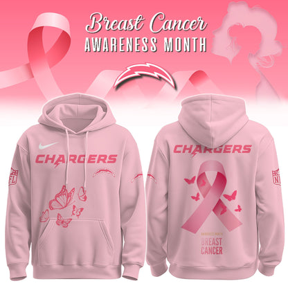 Wear It Pink 2025 - Los Angeles Chargers Breast Cancer Awareness Edition Hoodie
