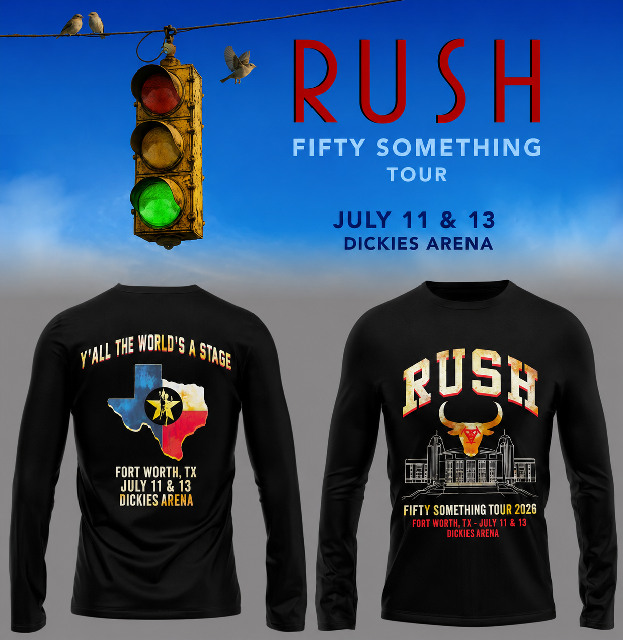 Limited Edition Fifty Something Tour At Fort Worth, Texas LONGShirt
