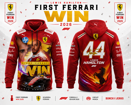 LEWIS HAMILTON – FIRST FERRARI WIN 2026 HOODIE