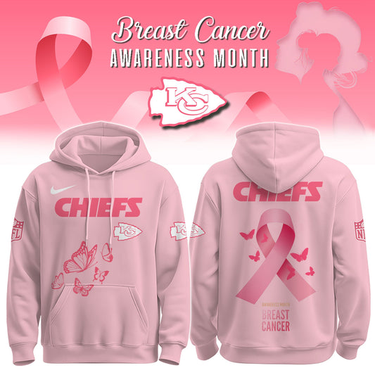 Wear It Pink 2025 - Kansas City Chiefs Breast Cancer Awareness Edition Hoodie