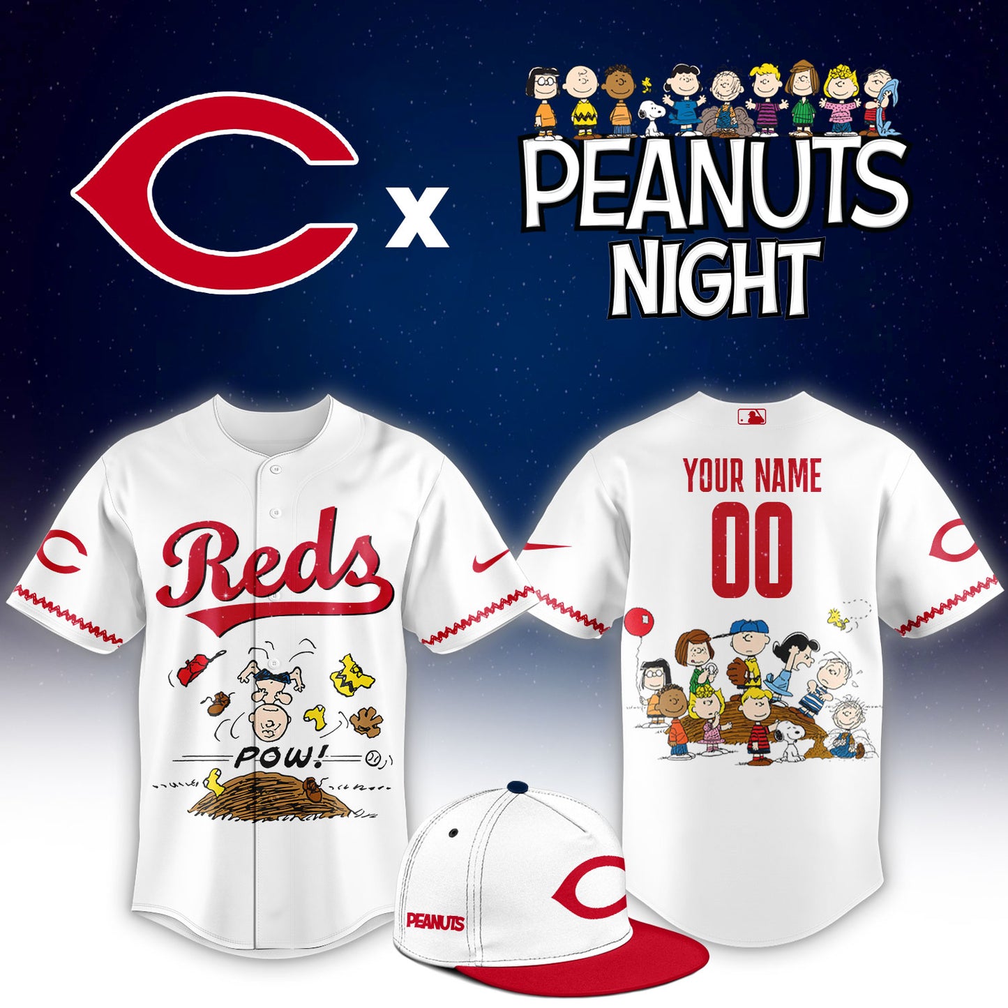 Baseball x Peanuts Night Limited Custom Jersey