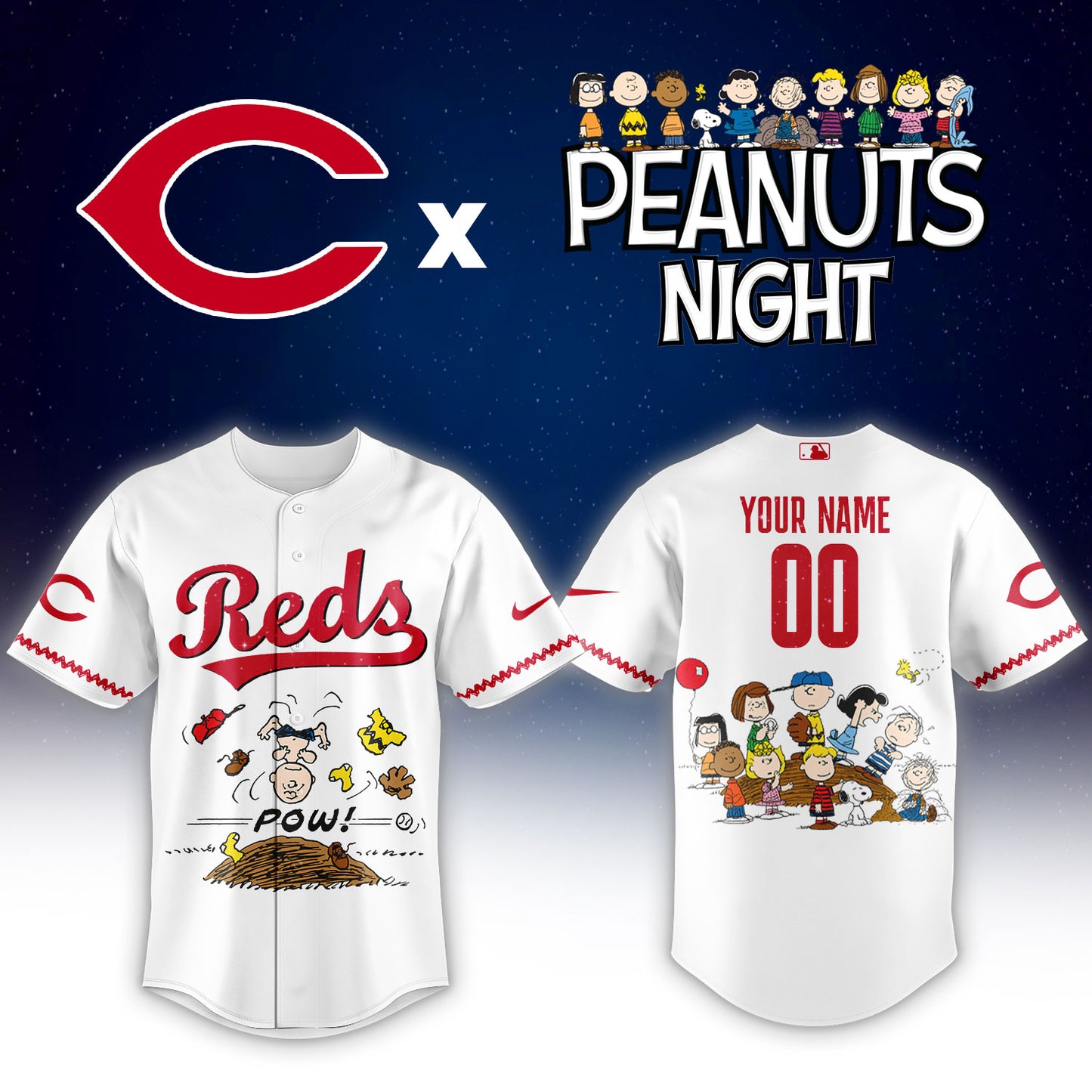 Baseball x Peanuts Night Limited Custom Jersey