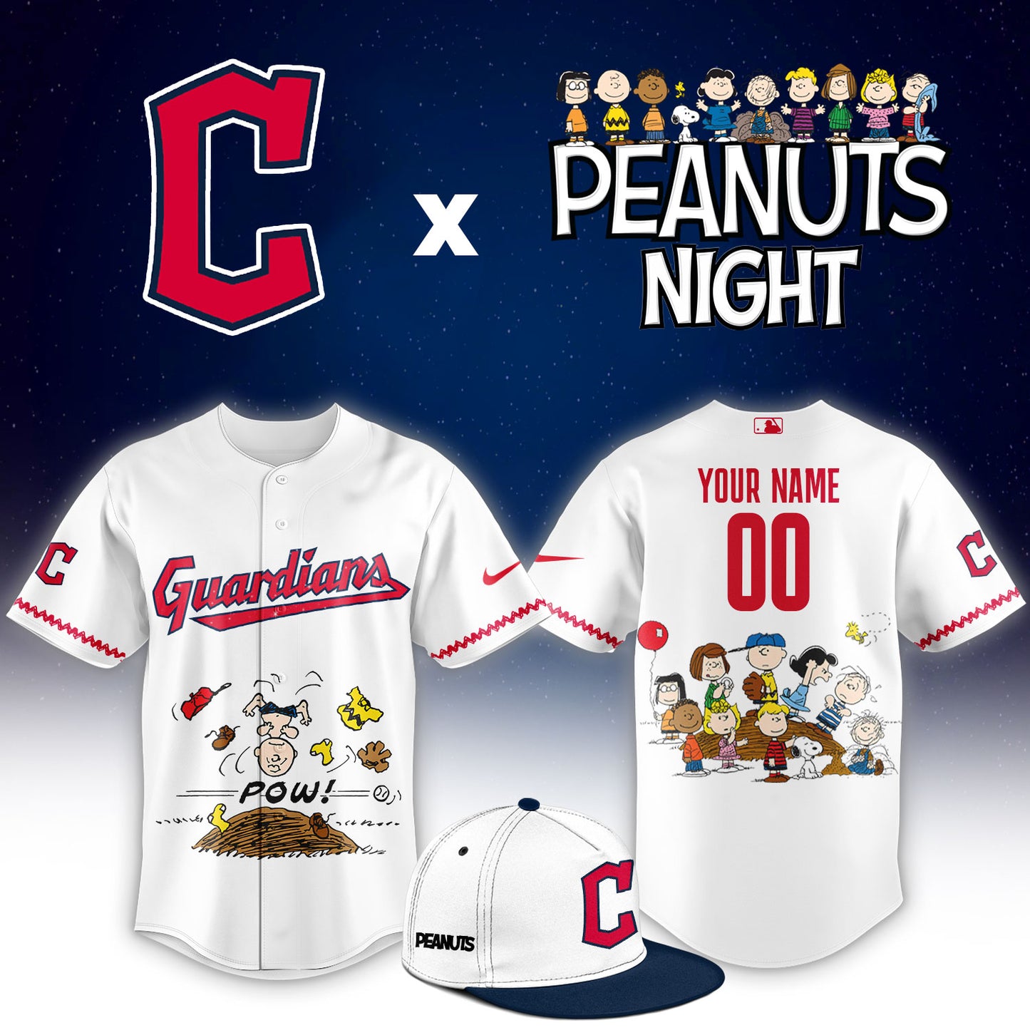 Baseball x Peanuts Night Limited Custom Jersey