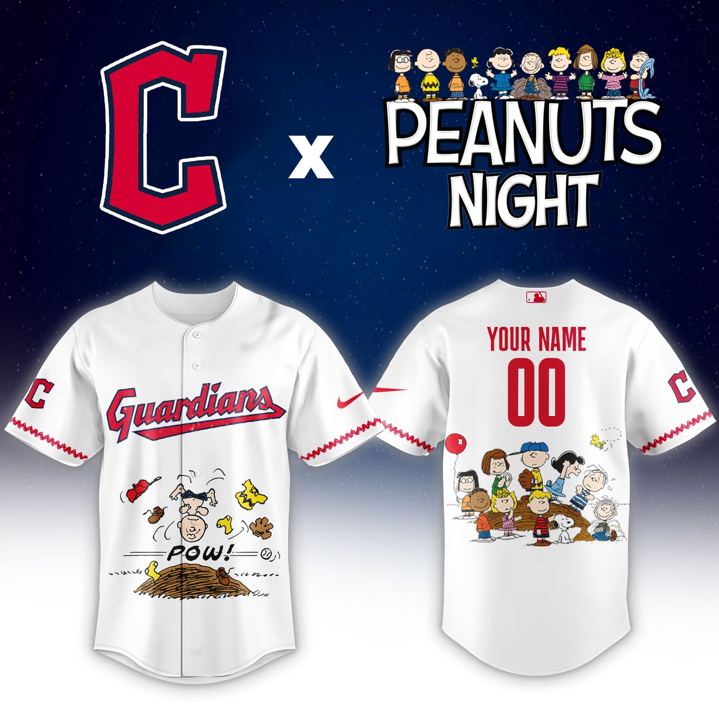 Baseball x Peanuts Night Limited Custom Jersey