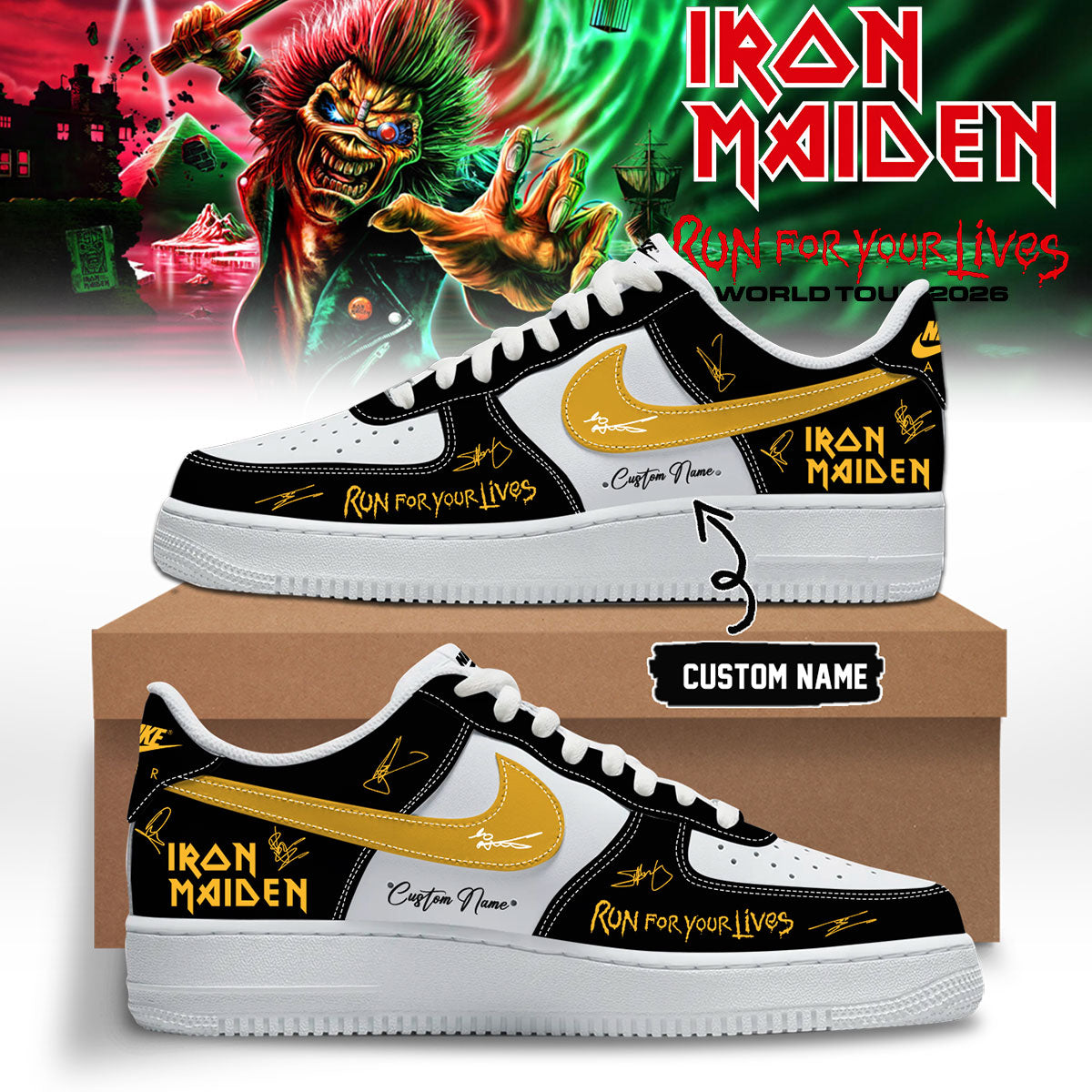 ,Iron Maiden – Run For Your Lives World Tour Shoes AF1