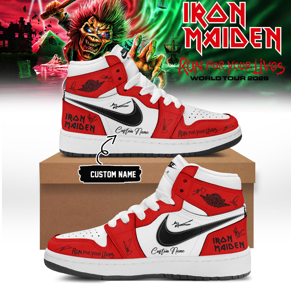 .Iron Maiden – Run For Your Lives World Tour Shoes