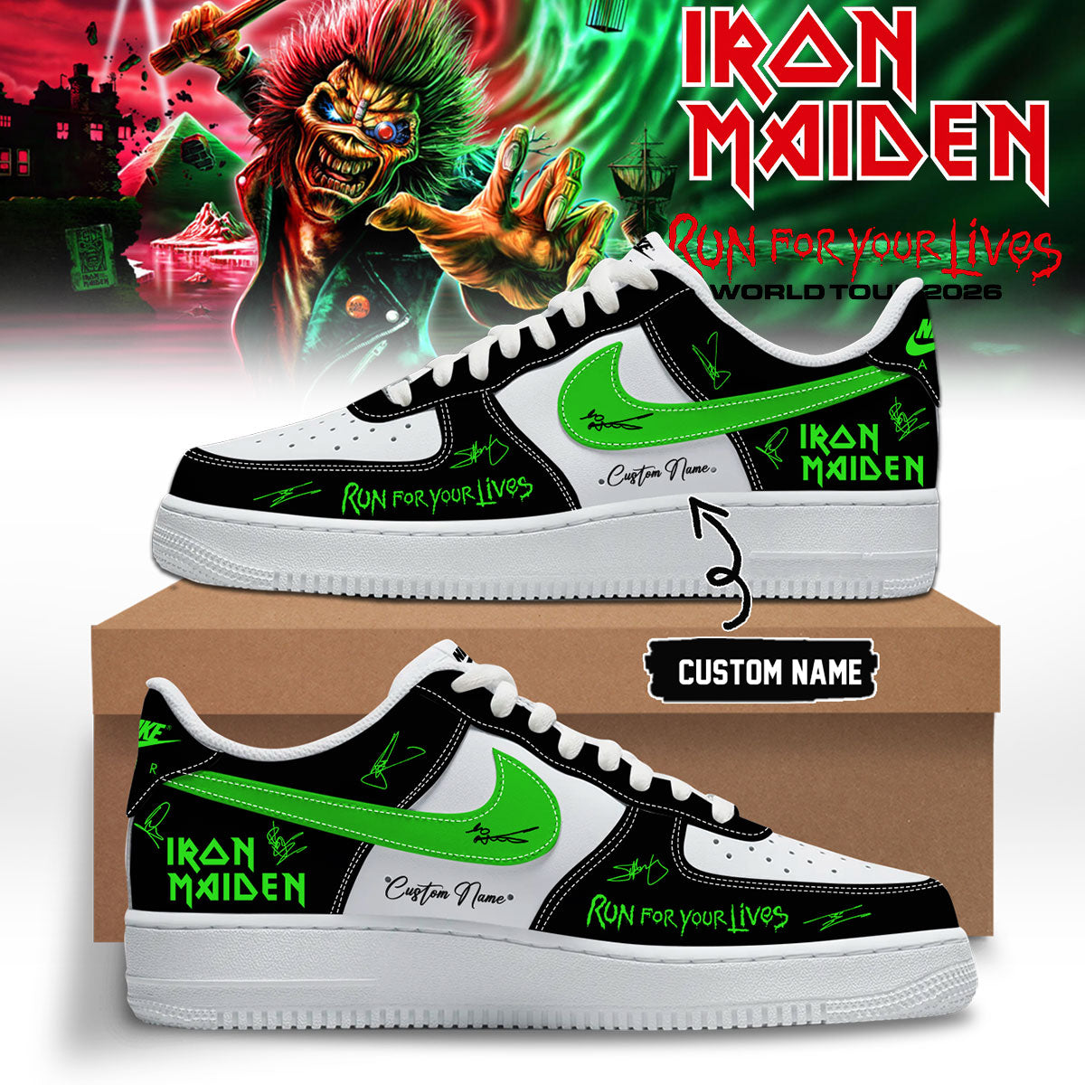,Iron Maiden – Run For Your Lives World Tour Shoes AF1