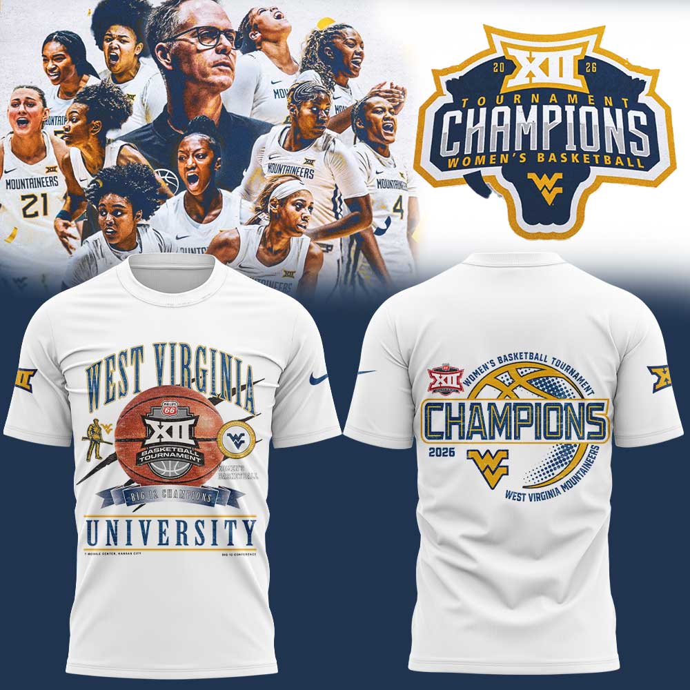 WVU Women’s Basketball 2026 Big 12 Women’s Basketball Tournament Championship White Shirt V2