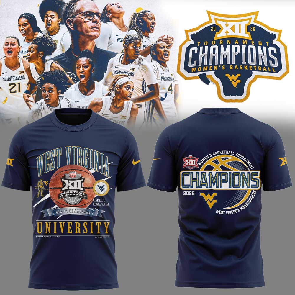 WVU Women’s Basketball 2026 Big 12 Women’s Basketball Tournament Championship Blue Shirt V2