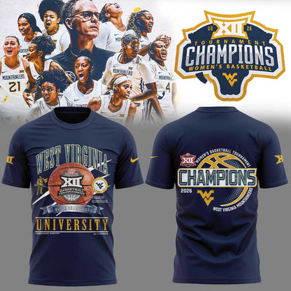 WVU Women’s Basketball 2026 Big 12 Women’s Basketball Tournament Championship Blue Shirt V2