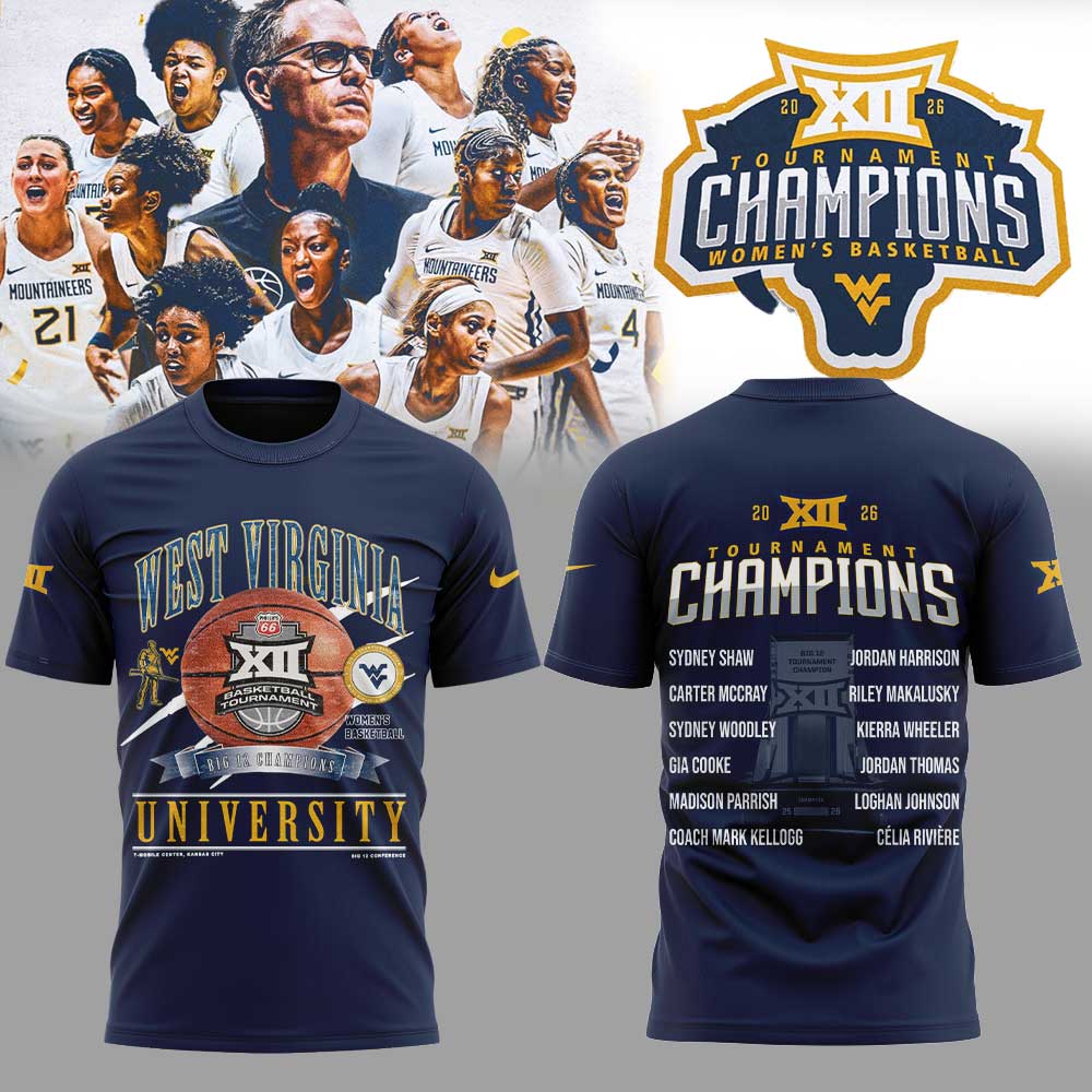WVU Women’s Basketball 2026 Big 12 Women’s Basketball Tournament Championship Blue Shirt