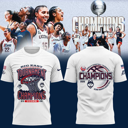 UConn Women’s Basketball 2026 BIG EAST Tournament Champions White Shirt V2
