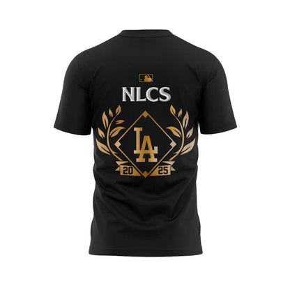 LA.Dodgers 2025 National League Division Series Champions Combo Golden Black T-Shirt