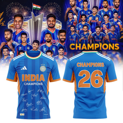 Cricket India 2026 T20 World Cup Champions Shirt V2
