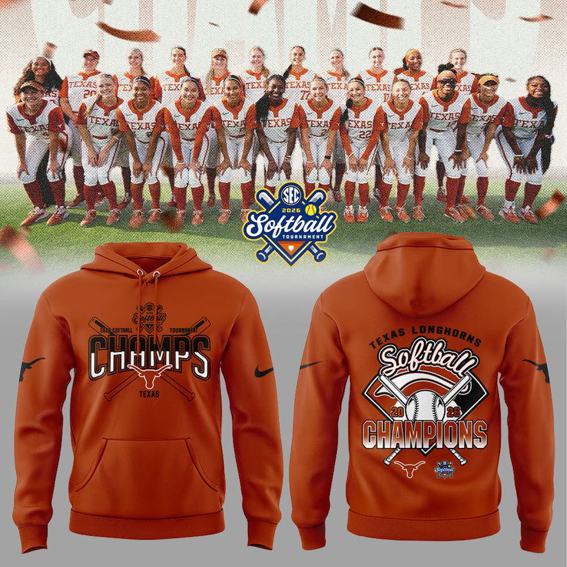 Texas Longhorns 2026 SEC Softball Tournament Champions Locker Room Hoodie