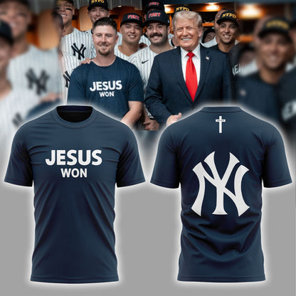New York Yankees JESUS WON 2025 T-Shirt