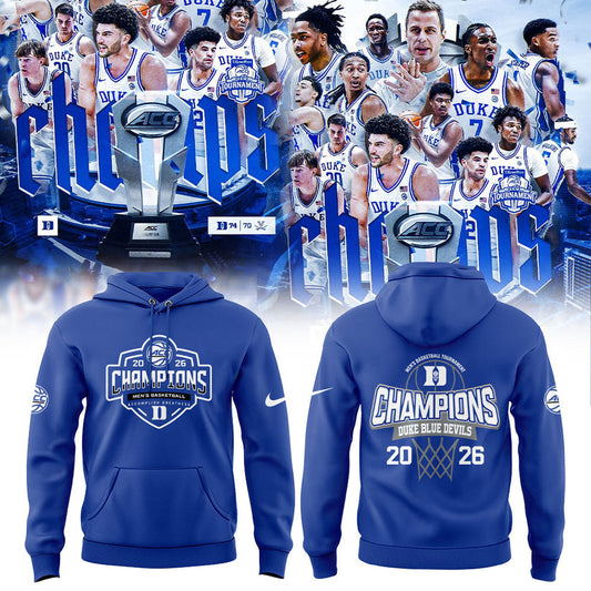 Duke Blue Devils 2026 T.Rowe Price ACC Men’s Basketball Tournament Champions Blue Hoodie V2