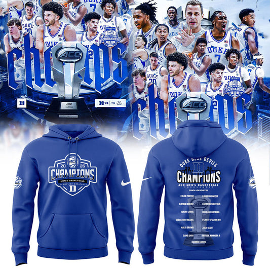 Duke Blue Devils 2026 T.Rowe Price ACC Men’s Basketball Tournament Champions Blue Hoodie