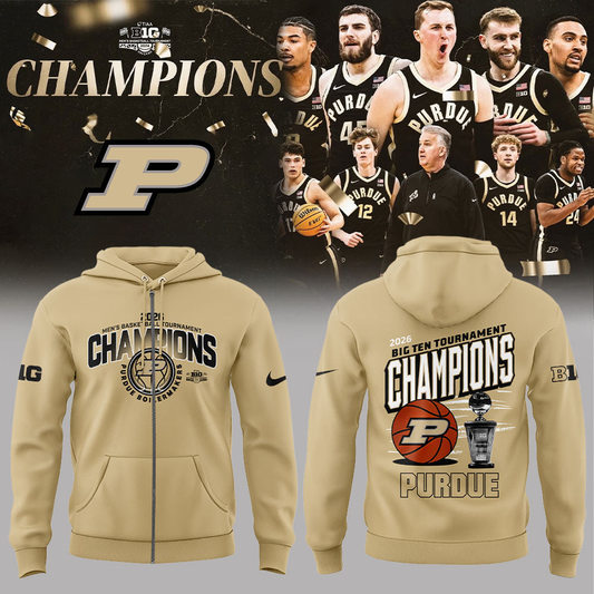 Purdue Boilermakers 2026 Big Ten Men’s Basketball Tournament Champions ZipHoodie