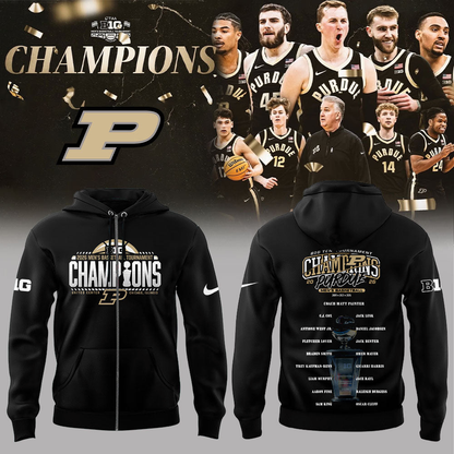 Purdue Boilermakers 2026 Big Ten Men’s Basketball Tournament Champions ZipHoodie