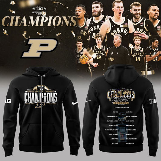 Purdue Boilermakers 2026 Big Ten Men’s Basketball Tournament Champions ZipHoodie