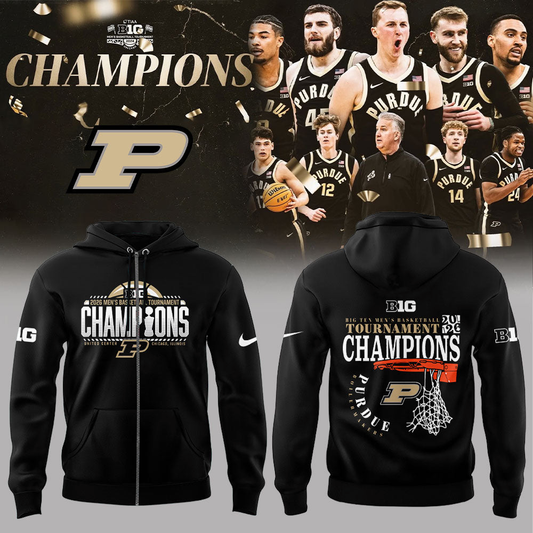 Purdue Boilermakers 2026 Big Ten Men’s Basketball Tournament Champions ZipHoodie